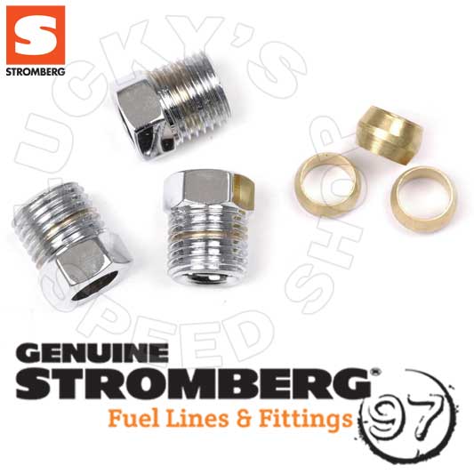 Stromberg Ford Nut Fittings 5/16" Line Chrome - 9081K-BIG-C