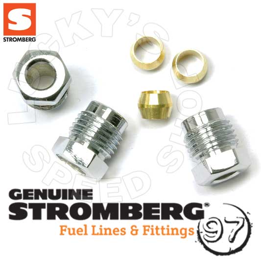 Stromberg Ford Nut Compression Fittings x 3 Chrome - 9081K-C