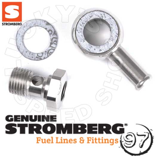 Stromberg Banjo Fitting - Single End - Fits Fuel Gauge - Polished - 9082K-G-P